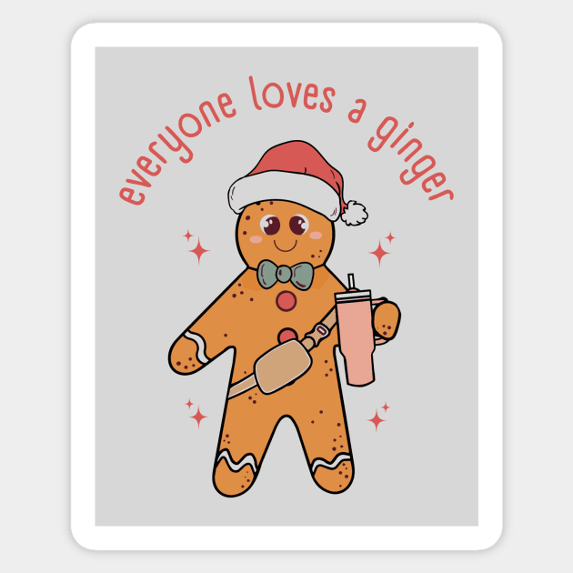 Everyone Loves A Ginger - Funny Christmas Sticker by Unified by Design
